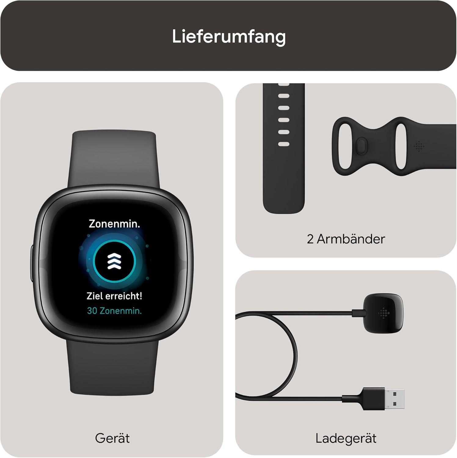 Google Fitbit Sense 2 – Smartwatch Damen / Herren – Fitnessuhr mit integriertem GPS und Telefonfunktion – Fitness-Tracking mit Stressmanagement, EKG und Schlafanalyse – kompatibel mit Android/iOS