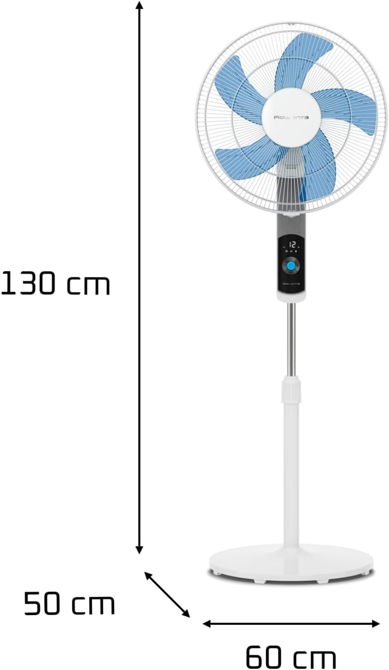 Rowenta Turbo Silence, Ventilateur sur pied, Silencieux, Puissant, Design durable, Écoénergétique, Timer 12h VU5650F0, Blanc (Lot de 2)