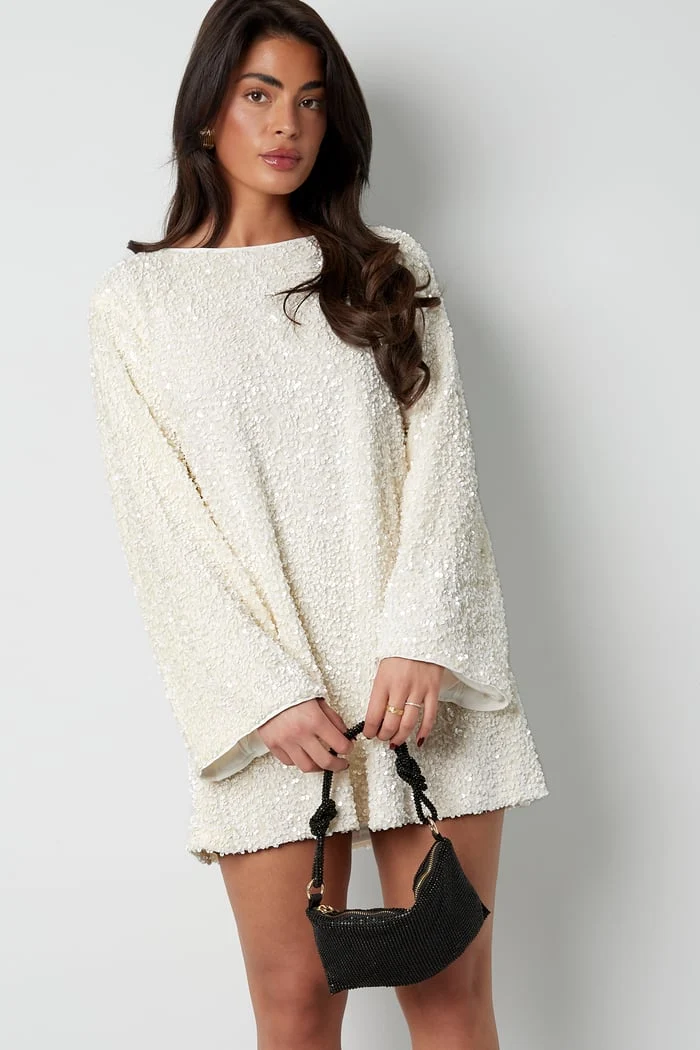 Glitzerndes Mini-Kleid mit Pailletten & Satinschleife