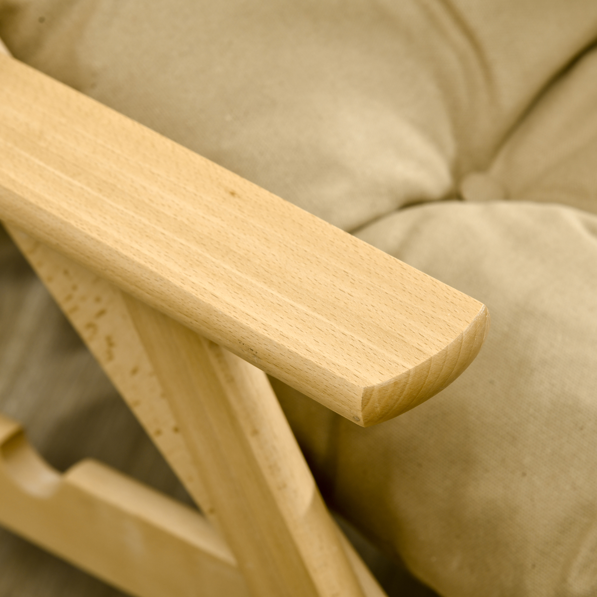 Accentfauteuil, Relaxfauteuil met Verstelbare Rugleuning, Beukenhoutframe, tot 120 kg, Bruin