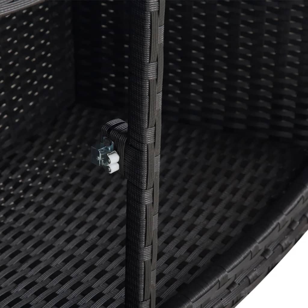 Hommdiy Umrandung mit Stauraum für Whirlpool Spa Schwimmbecken Poolumrandung Poly Rattan Schwarz Hartholz Rund Pulverbeschichteter Stahl Schwarz Schwimmbadwerbung, 41454110