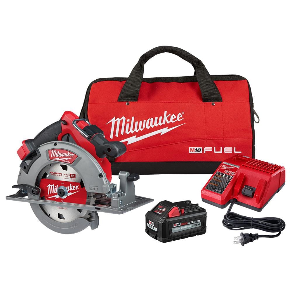 M18 FUEL 18-Volt Lithium-Ion Brushless Cordless 7-1/4 in. Circular Saw Kit with One 6.0Ah Battery, Charger, Case 2732-21HO