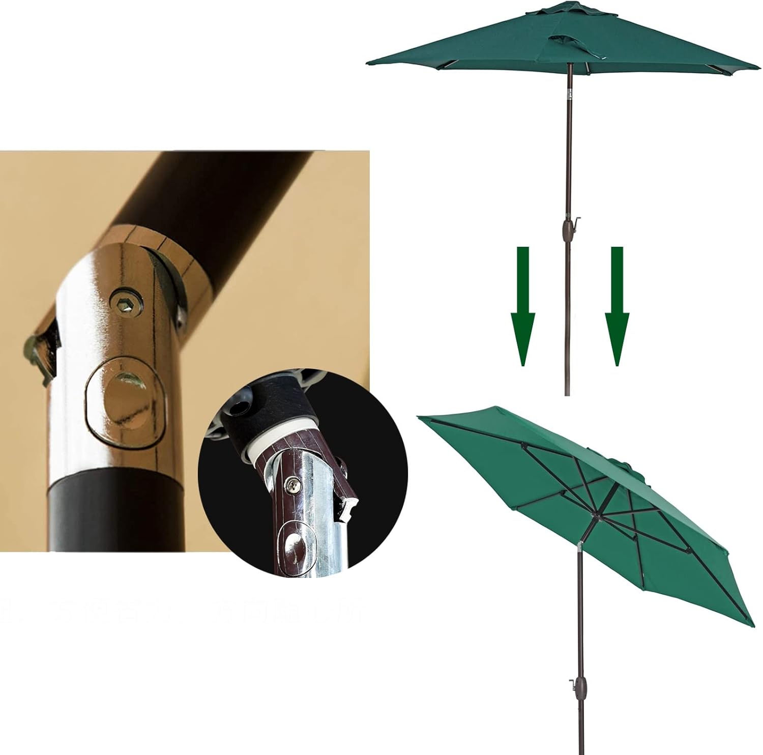 1 STÜCKE Outdoor-Sonnenschirm-Überdachung, Neigungsmechanismus, Terrassenschirm, Garten-Terrassenschirm, Sonnenschirm, runder, windfester Regenschirm, Terrasse, Rasen und Garten, Schattendach good