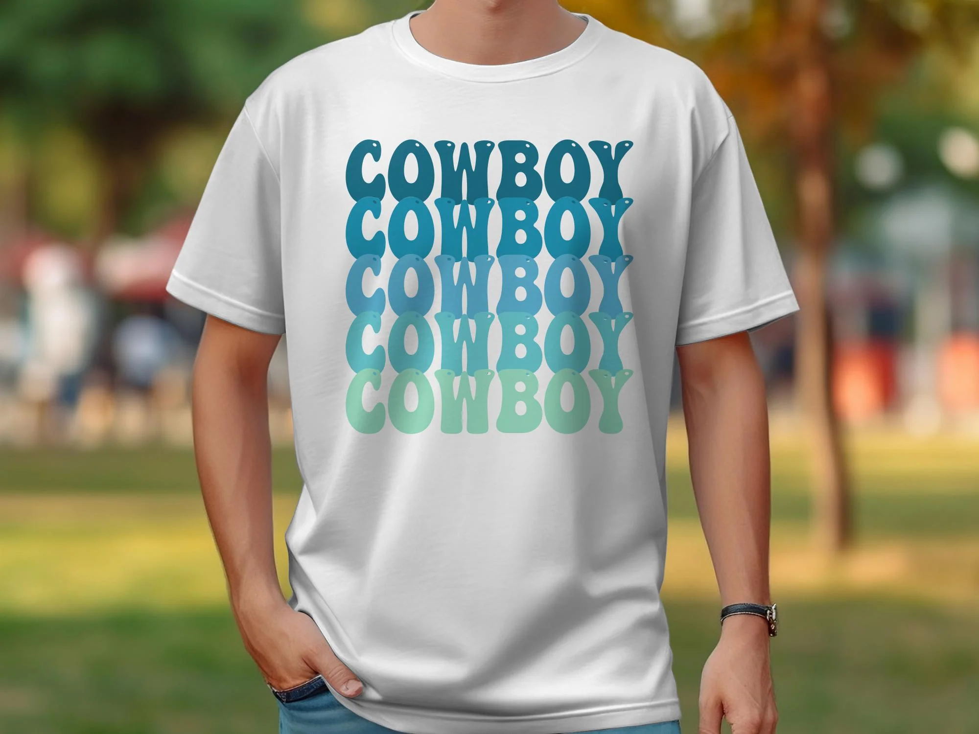 Retro Cowboy Shirt, Cowboy Graphic Tee, Men's Western Sweater