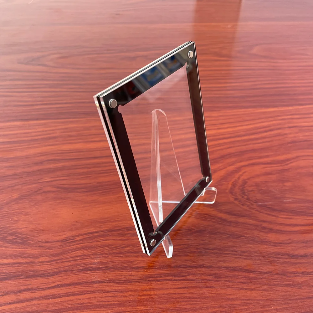 Acrylic Card Holder (MAGNETIC) For One Single RAW Card - BLACK