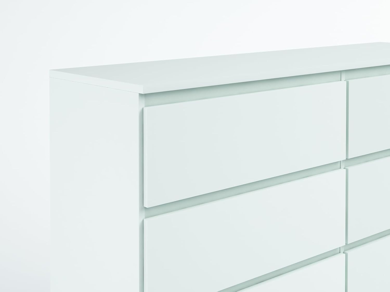 meble masztalerz Kommode Weiss Matt mit 8 Schubladen - 138,5 x 101,5 x 39 cm - Sideboard Wohnzimmer, Schlafzimmer - Schubladenschrank - Komodenschrank
