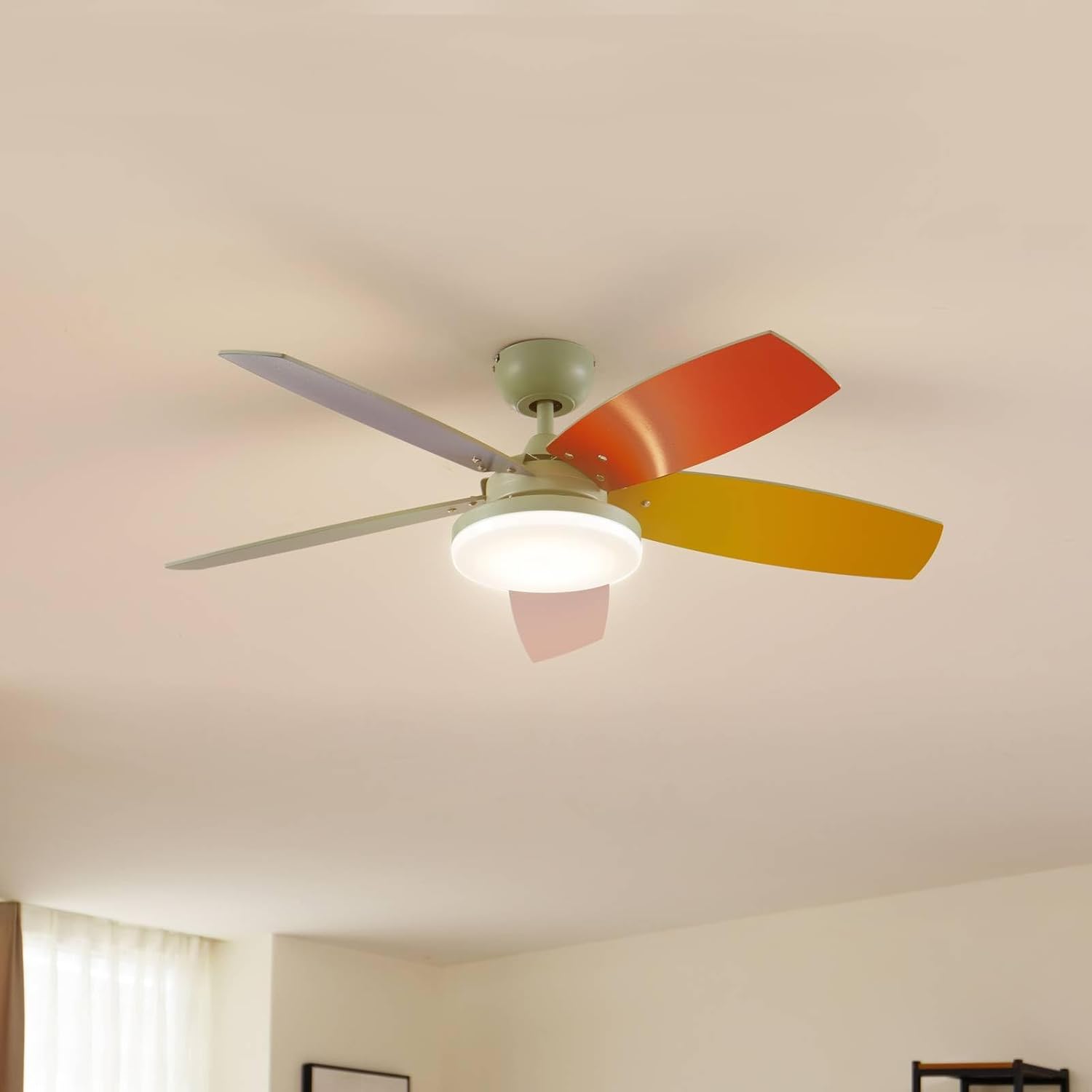 Lindby LED Deckenventilator mit Lampe Jonte dimmbar Leselampe (Modern) aus Metall (1 flammig,) - Ventilator Wohnzimmerleuchte