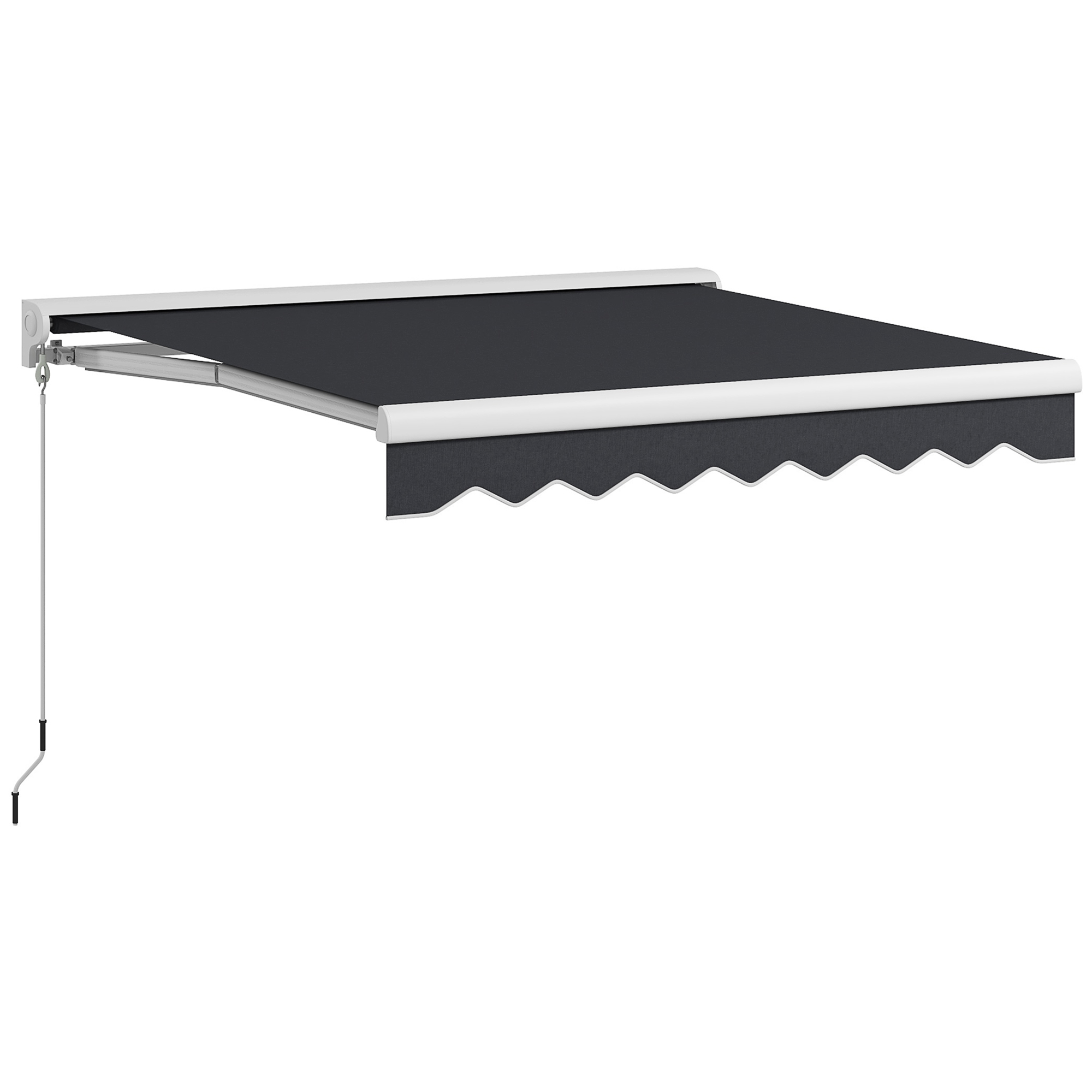 Outsunny Aluminium Markies, Uitschuifbare Markies 2.5x2m, Elektrisch Met Afstandsbediening, Aluminium Frame, Grijs