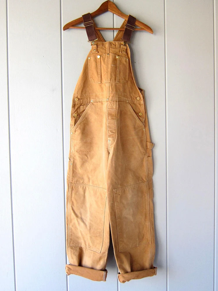 Vintage Duck Latzhose aus strapazierf?higem Canvas mit verstellbaren Tr?gern und praktischen Taschen