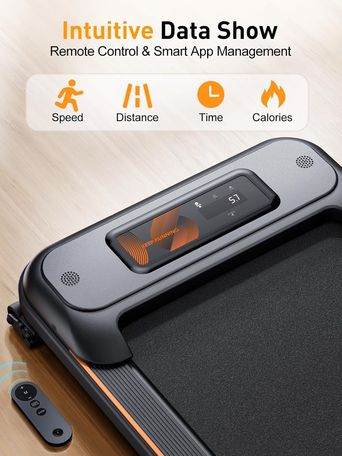 Walking Pad, Laufband für Zuhause, 2,5 PS leiser Motor, schlankes Laufband mit Neigung, 1-6 km/h, LCD-Display, Bluetooth-Lautsprecher, Fernbedienung und App-Steuerung, für Zuhause und Büro