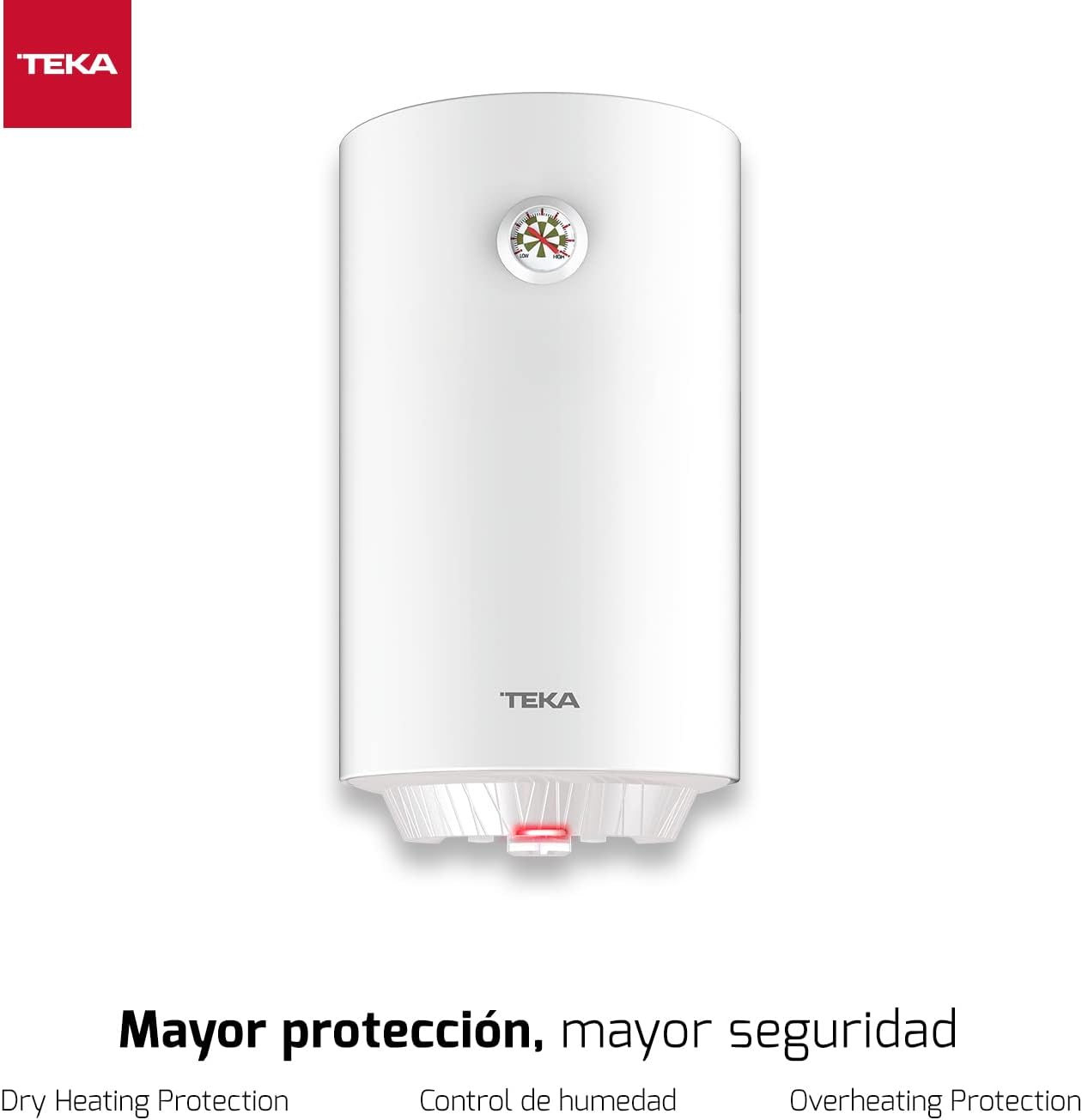 TEKA Termo Eléctrico 50 L, Instalación Vertical, Protección Sobrecalentamiento, Indicador LED, Modelo EWH 50 C