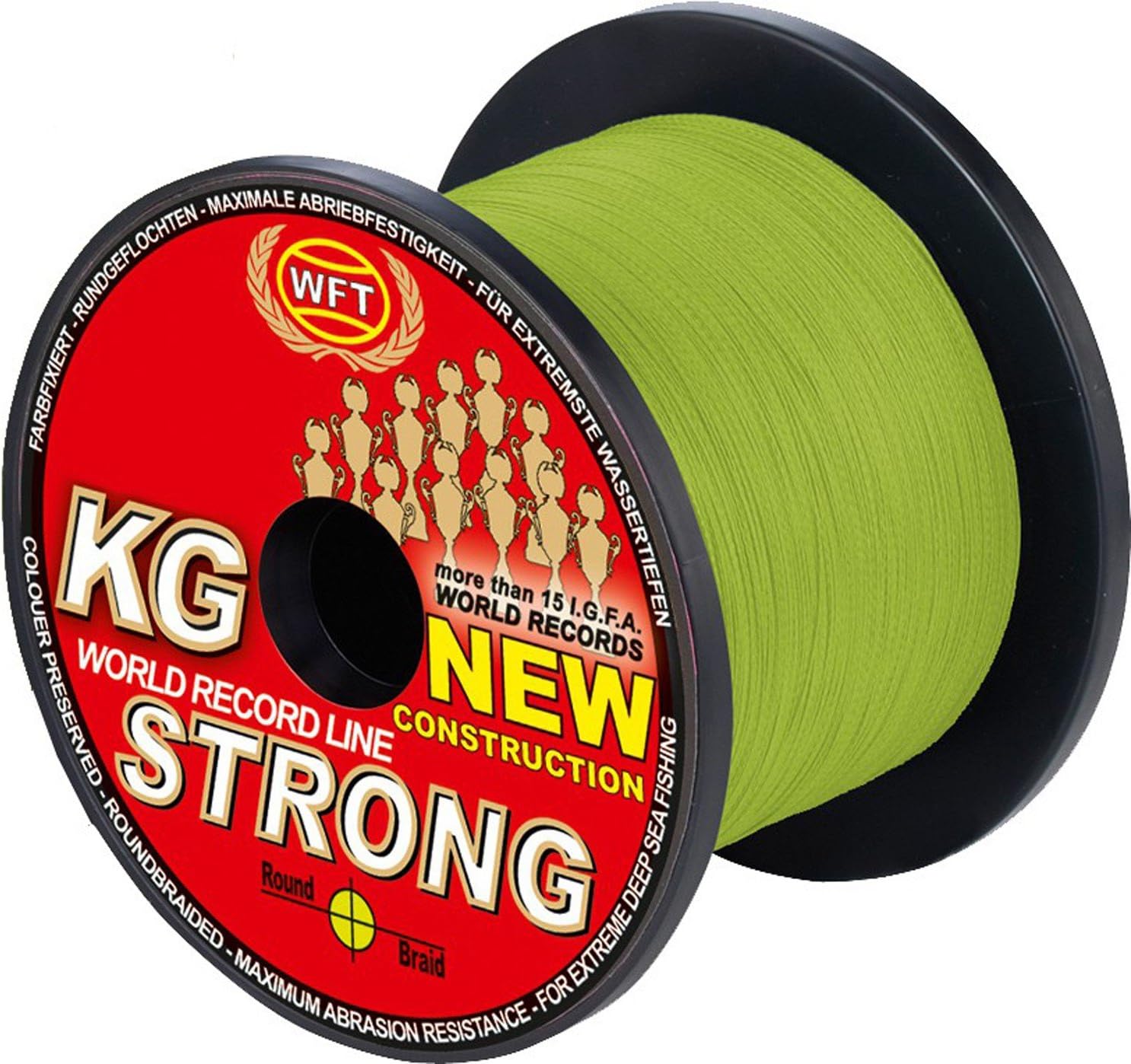 WFT 51KG Strong Schnur Chartreuse 0,32mm 1000m, geflochtene Schnur, Angelschnur, Meeresschnur