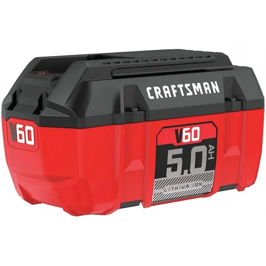 CRAFTSMAN V60 5.0Ah Lithium-Ion Accu met LED-indicator, Geen Geheugeneffect, 4 Jaar Garantie