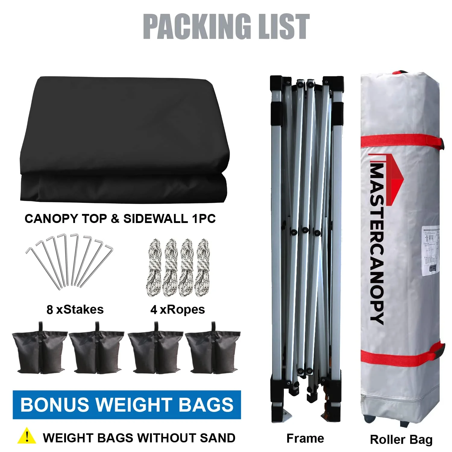 MASTERCANOPY Durable Pop-up Canopy Tent with 1 Sidewall