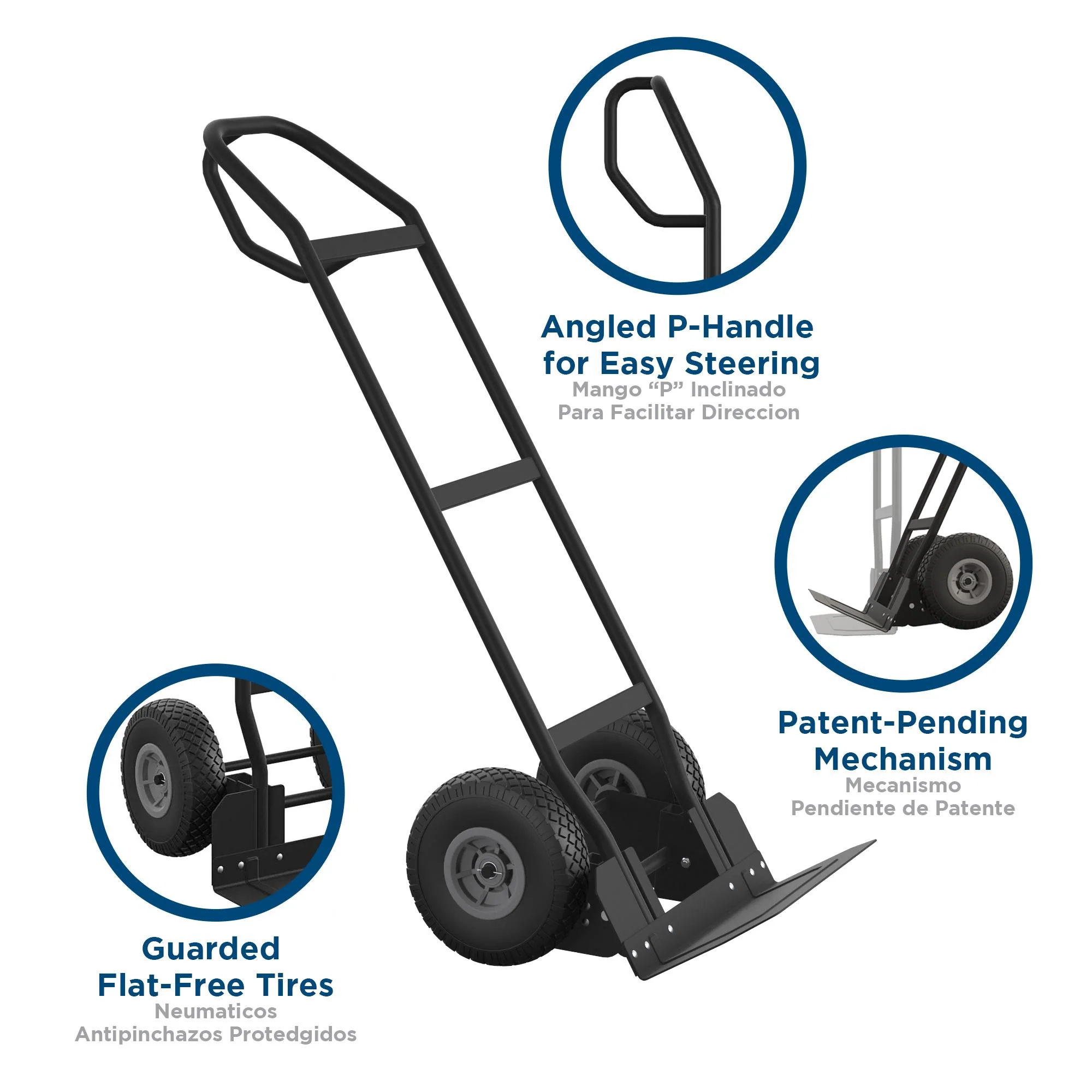 COSCO Load Assist Handkar met P-handgreep en lekvrije wielen, draagvermogen 800 lb