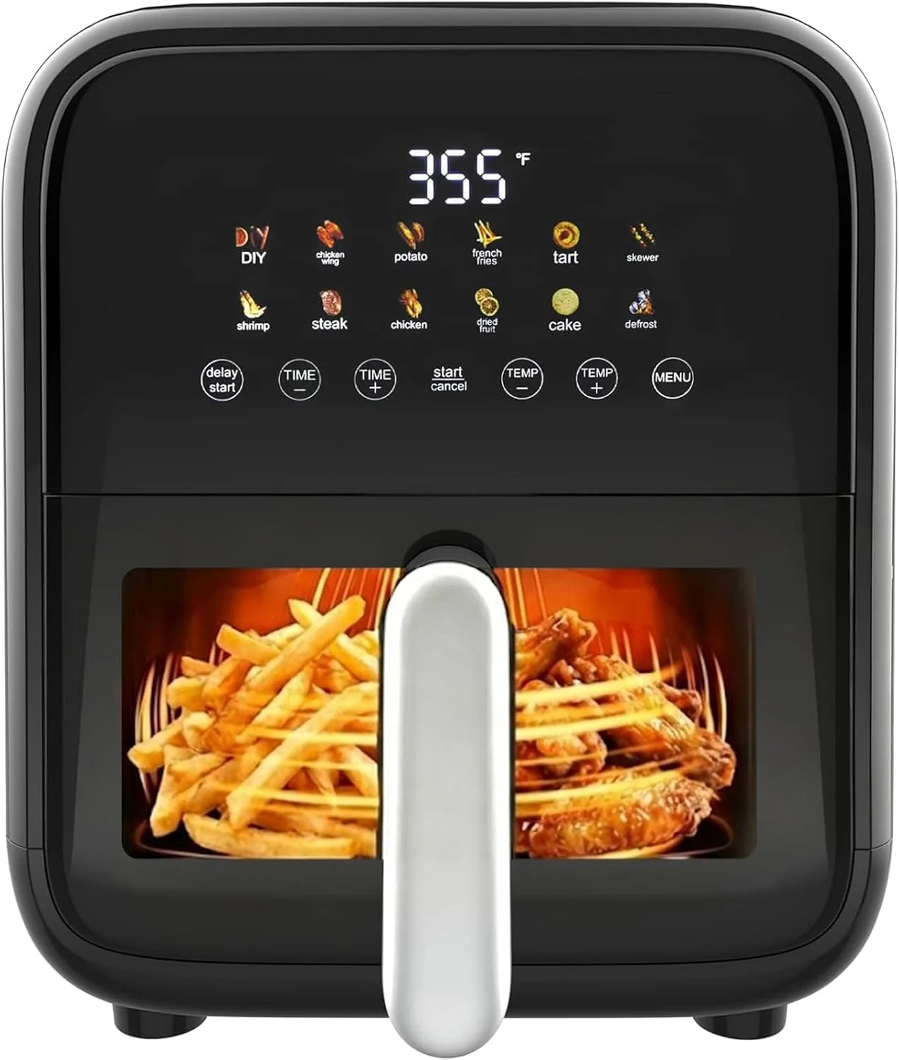 Simple Deluxe 10-in-1 Air Fryer Oven 12.6 Qt, Digital Preset Airfryer with Visible Window