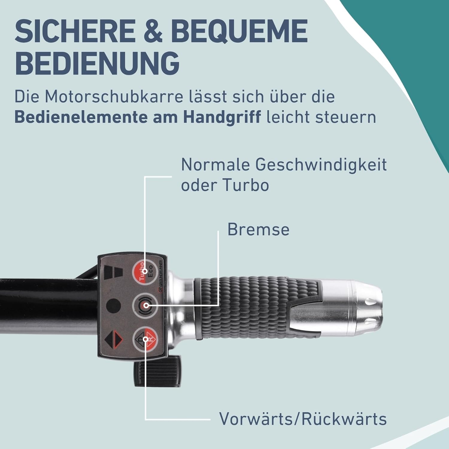 Elektrische Schubkarre mit Akku I 100L Mulde I 260kg Traglast I 500W I 40V Li-ion mit 6000mAh
