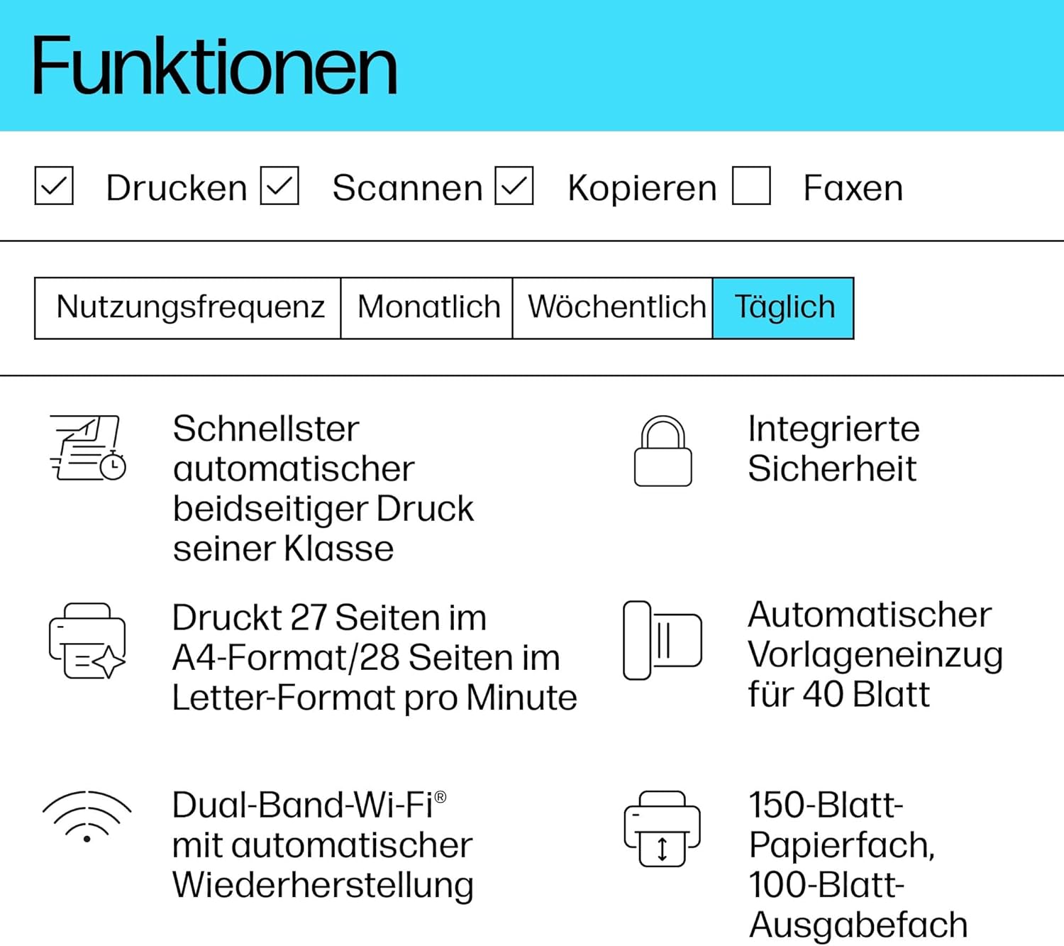 HP LaserJet MFP M235sdw Multifunktions-Laserdrucker Schwarzweiß, Drucken, Kopieren, Scannen, Automat.beidseitiger Druck, Dual-Band Wi-Fi, USB, LAN, HP Smart App, Intelligente Benutzeroberfläche