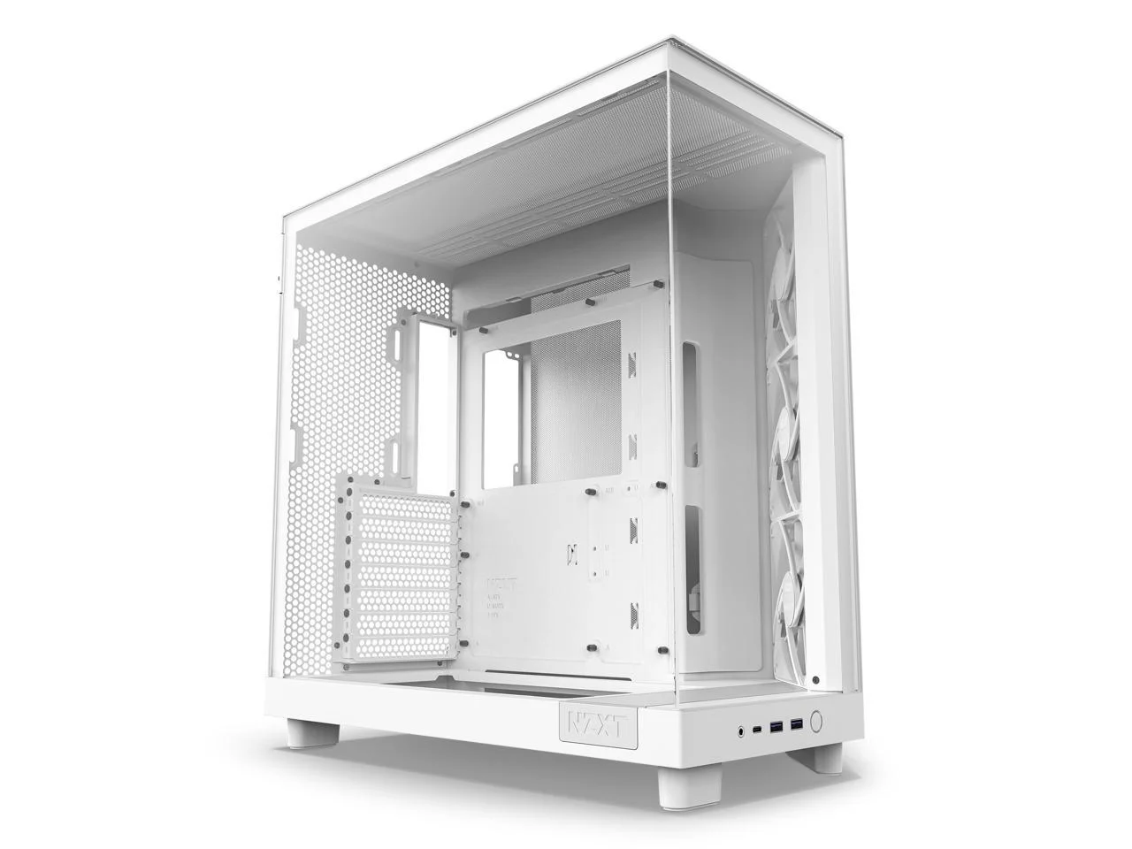 NZXT H6 FLOW Compact Dual-Chamber Mid-Tower Behuizing met Airflow, Wit, CC-H61FW-01