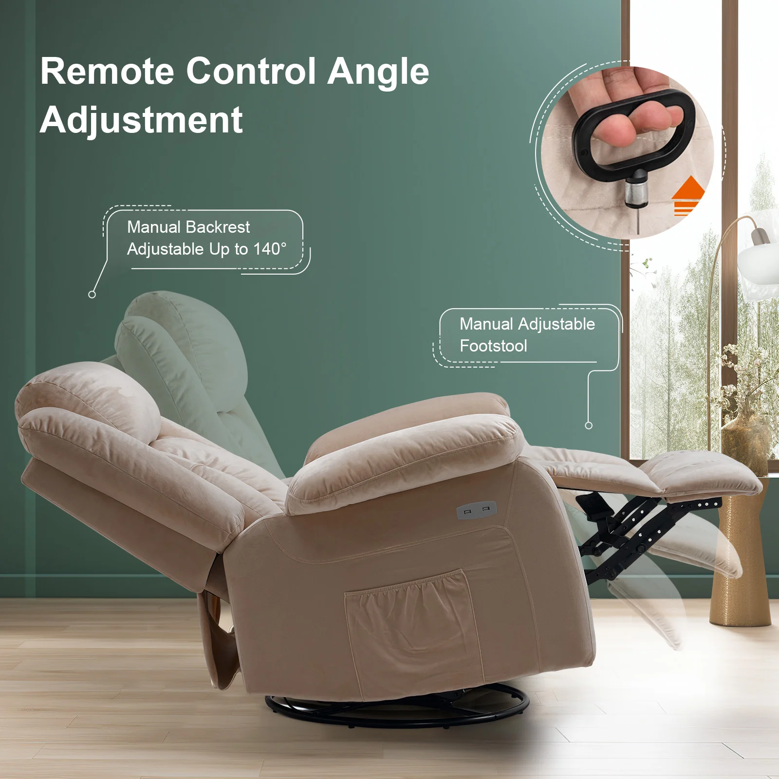 Recliner Chair 360 Swivel Massage Chair