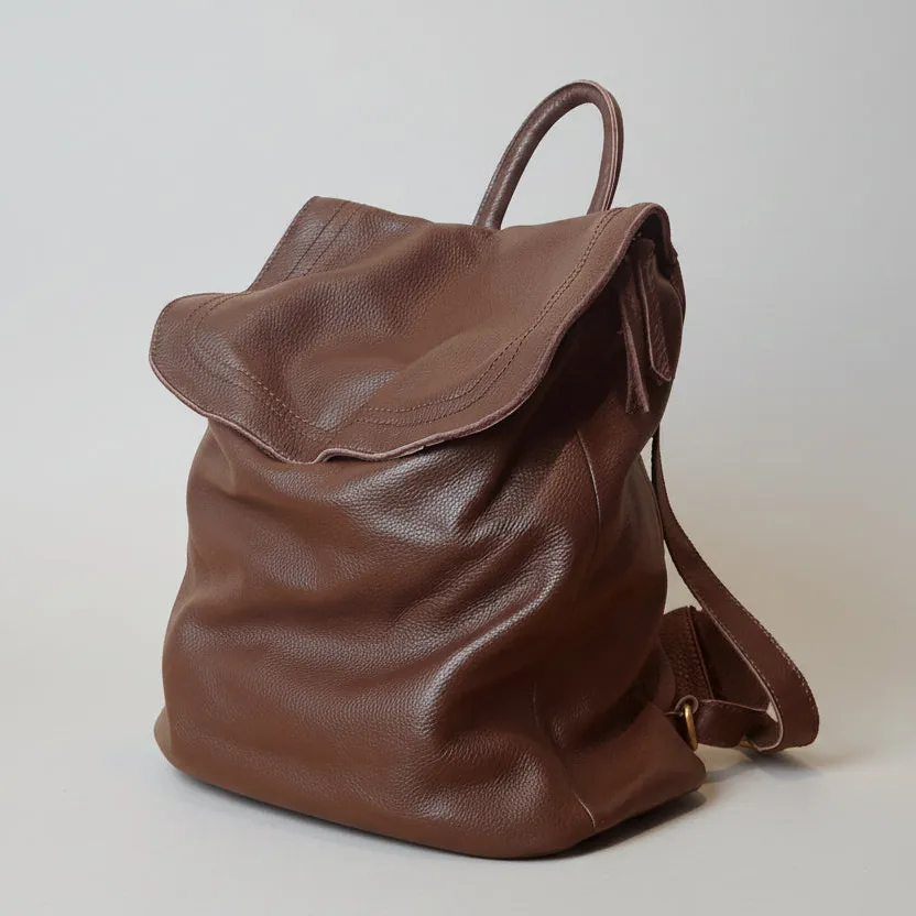 Handmade Top Grain Leather Laptop Backpack School Bag