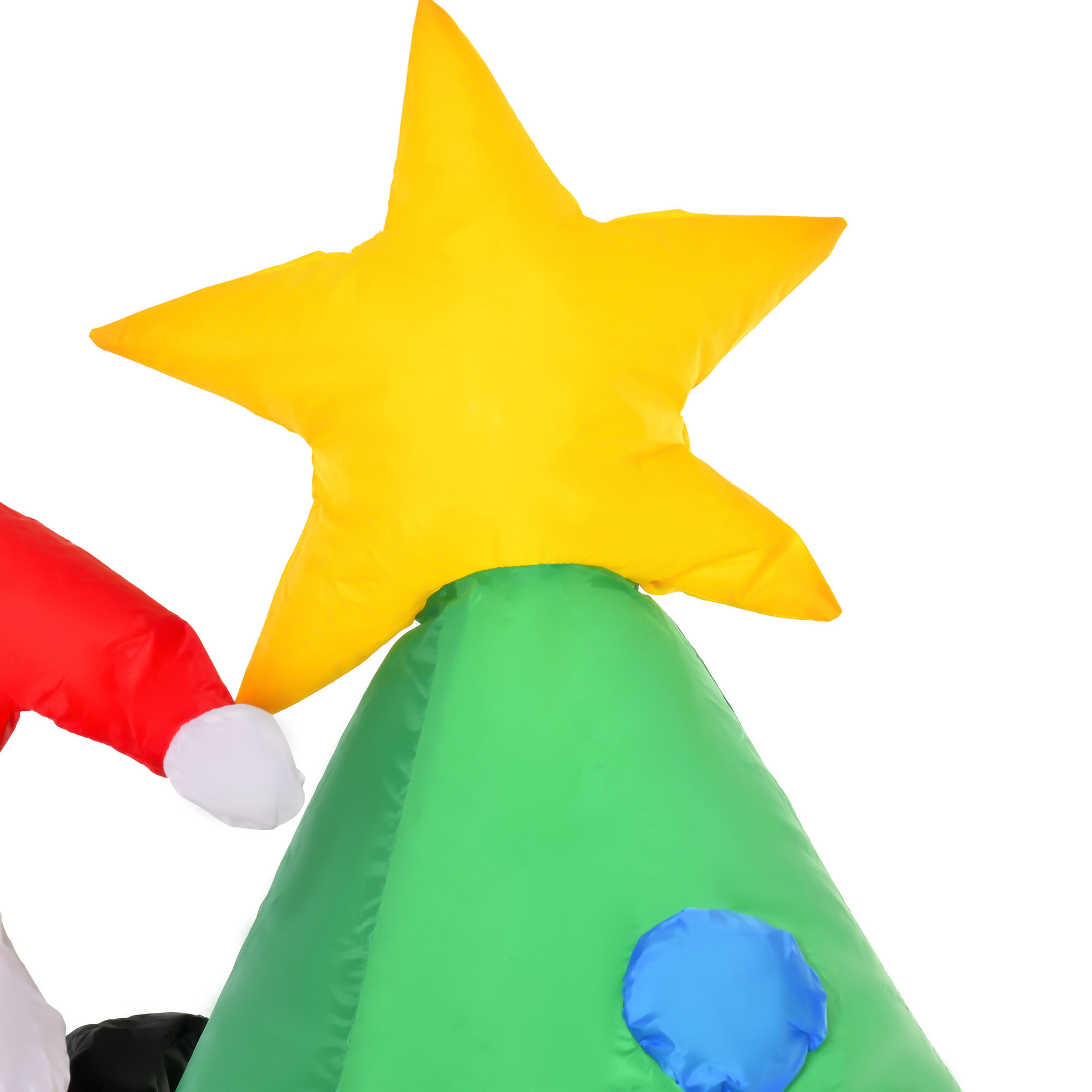 Opblaasbare kerstboom kerstman hond