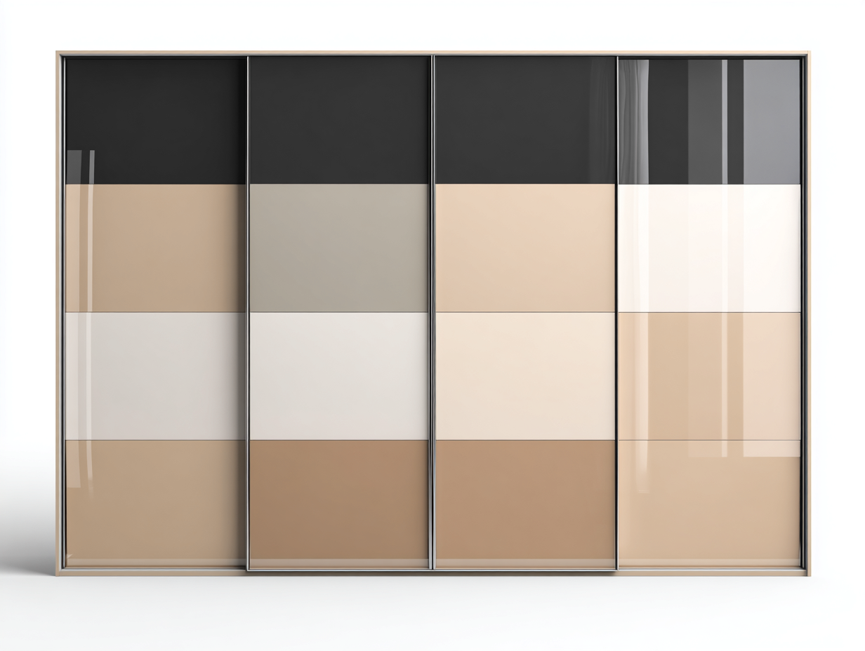 Kleiderschränke mit Schiebetüren-Aluminium-Glas-302 x 68 x 216 cm-Schwarz-Beige-Braun-Grau-Modernes Design
