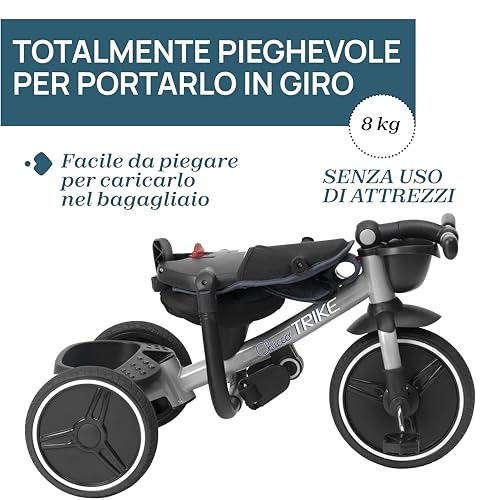 Chicco, Triciclo Bambini 4in1, Telaio in Metallo, Ruote in Gomma EVA, Cintura a 4 Punti, Maniglione Telescopico e Cappottina Rimovibili, Passeggino con Seduta Reversibile, Cestini, 6 mesi   5 anni : Amazon.it: Giochi e giocattoli