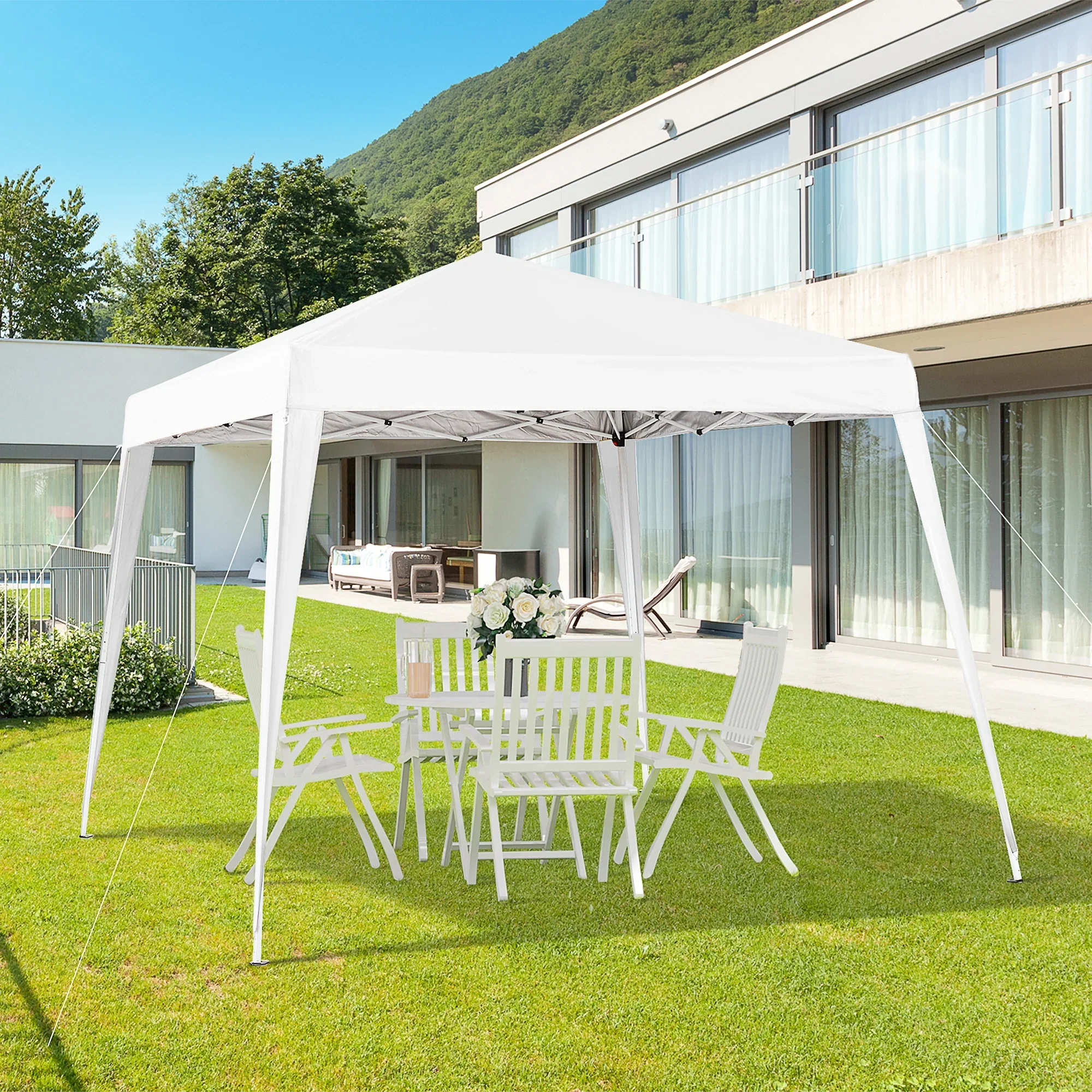Outsunny Opvouwbare Partytent UV-bescherming wit