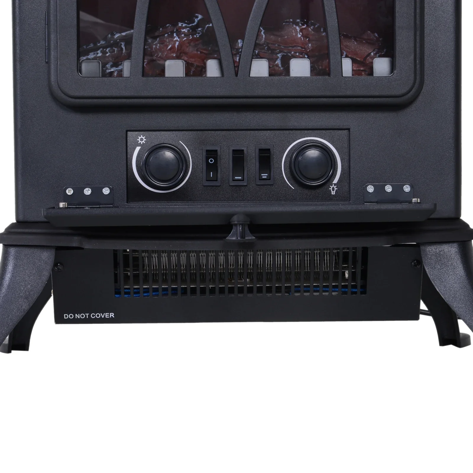 HOMCOM Elektrische haard rustiek design vlameffect