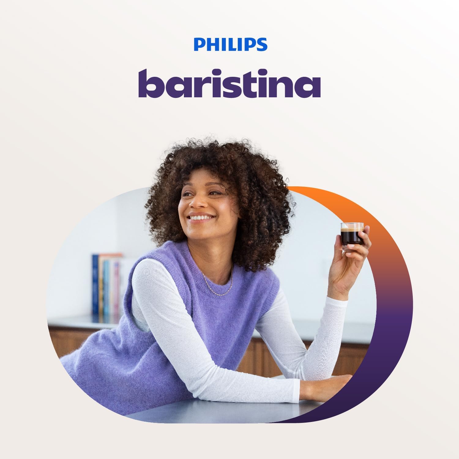 Philips Baristina Espressomaschine - Real Espresso- made simple. Kompakte Kaffeemaschine- Naturwei? mit wei?em Siebtr?ger- 16-bar-Pumpendruck- automatisches Mahlwerk- Cafe Crema (BAR300/00)