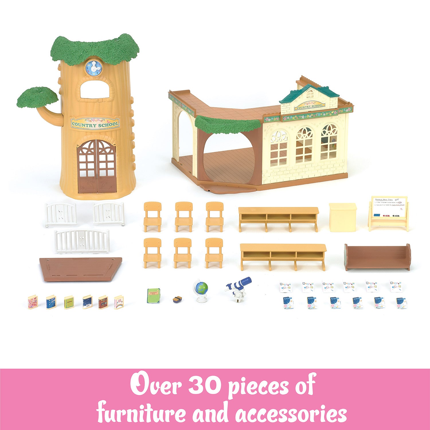 Calico Critters Country Tree School, Dollhouse Playset with Furniture and Accessories
