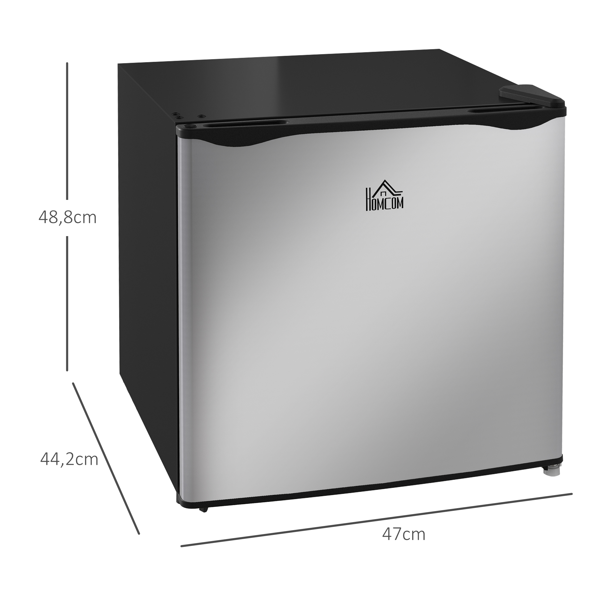 Mini-Vriezer, 35 L Minikoelkast, -14 tot -24��, 5-Staps Temperatuurregeling, 47 x 44,2 x 48,8 cm, Zilver