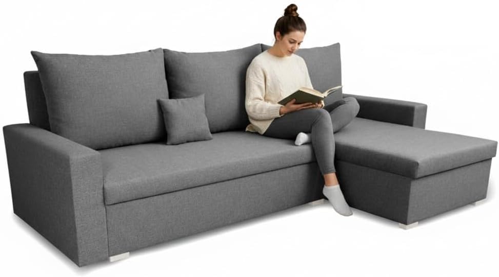 Ecksofa mit Schlaffunktion Mondo (Grau)