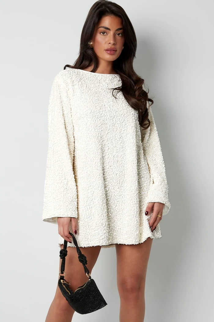 Glitzerndes Mini-Kleid mit Pailletten & Satinschleife