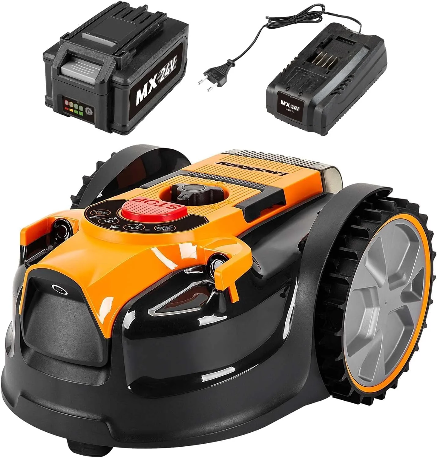 LawnMaster VBRM16 OcuMow Robotmaaier geschikt voor tot 100 m2 - Zelfrijdende robotmaaier met MX 24V 4.0Ah lithium-ionaccu Zonder draad