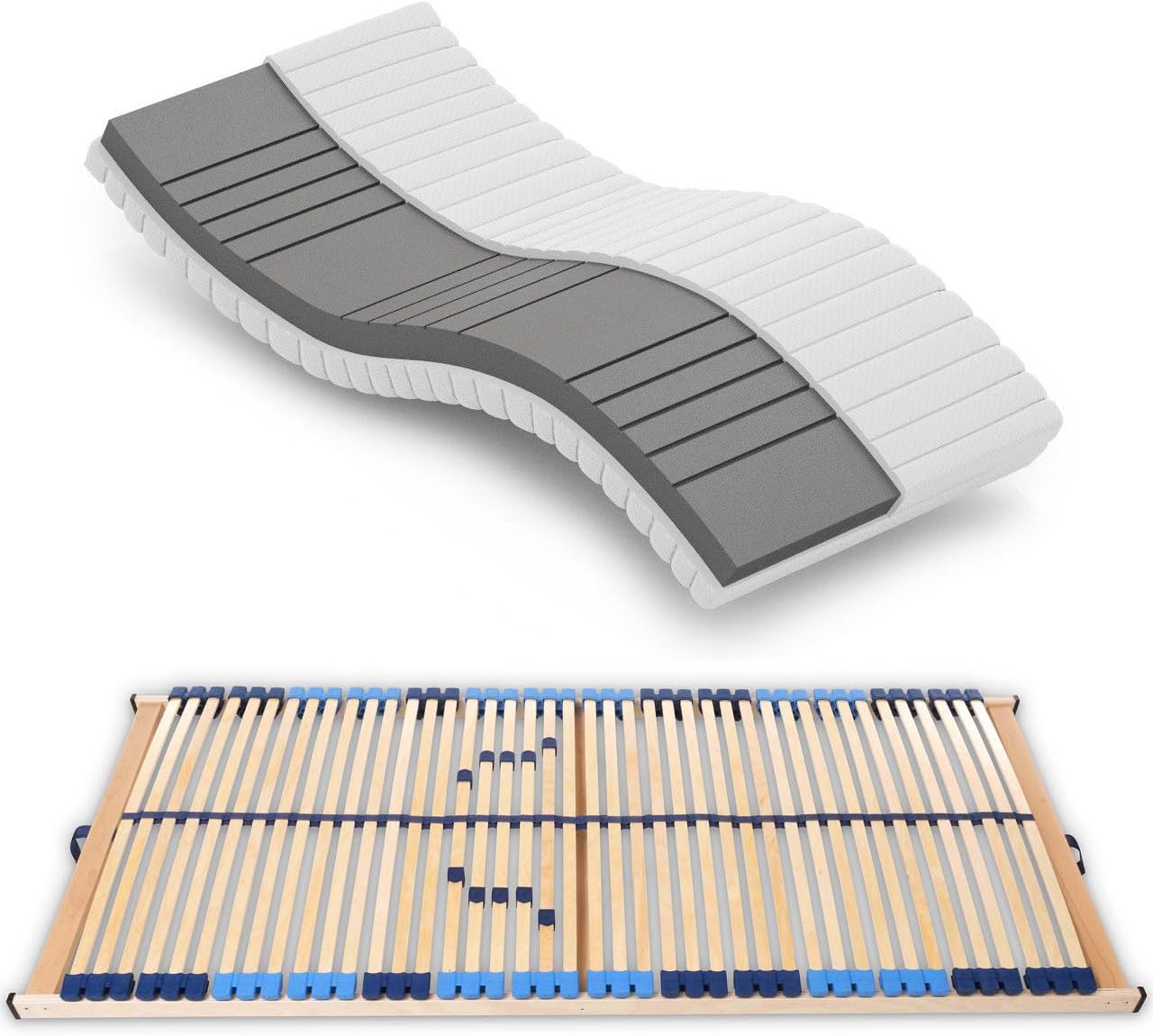Betten-ABC Matratzenset KSP-500 - Das Original - 140x200, Härtegrad H3 + Lattenrost Superflex NV