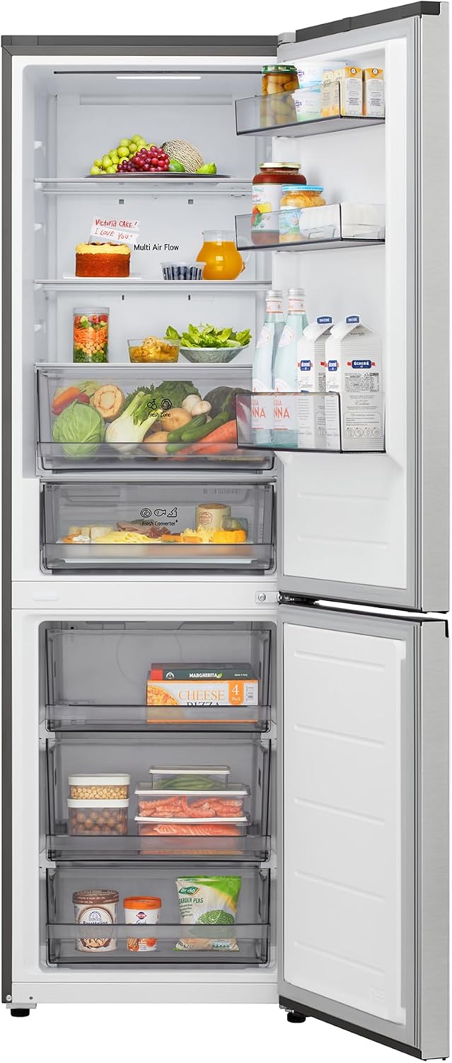LG GBBSJ1CCPY, Kühl-/Gefrierkombination mit Total No Frost, LED Innenbeleuchtung, LinearCooling, DoorCooling+, Prime Silver