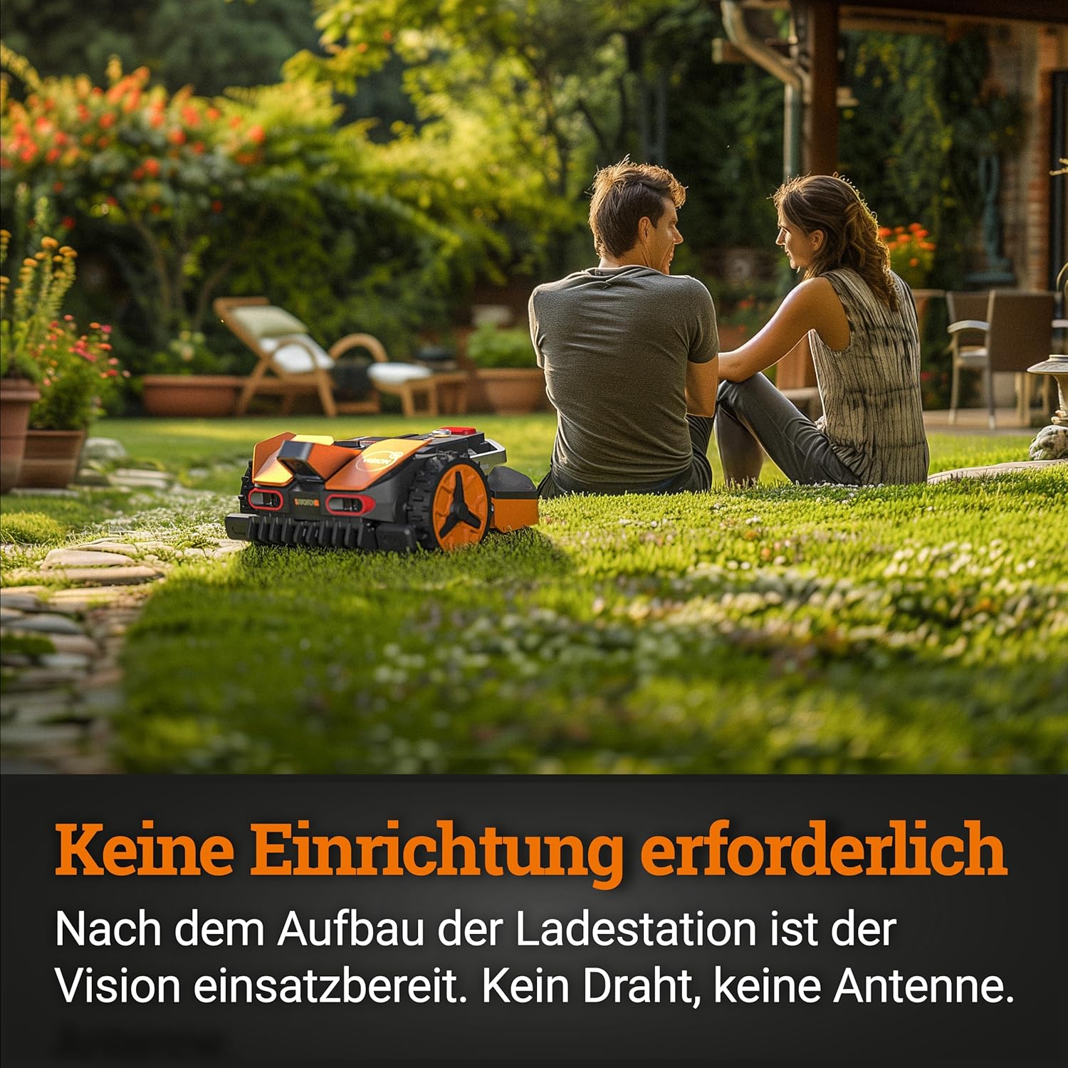 WORX Landroid WR169E Mähroboter mit Begrenzungskabel für Gärten bis 300m² - AIA Navigation - App Steuerung, WLAN, Bluetooth - Cut-to-Edge - 16 cm Schnittbreite - 30-60 mm Schnitthöhe