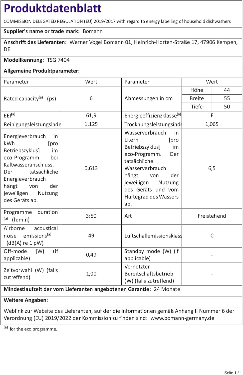 Bomann Mini Geschirrspüler mit Wasseranschluss | inkl. Schlauch | Tisch Geschirrspüler leise | Mini Spülmaschine für kleine Küchen/Camping | Spülmaschine klein m. Überlaufsicherung | TSG 7405 schwarz