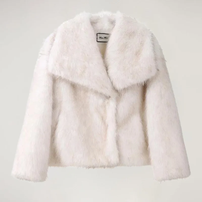 Eleganter Fake Fur Wintermantel f��r Damen