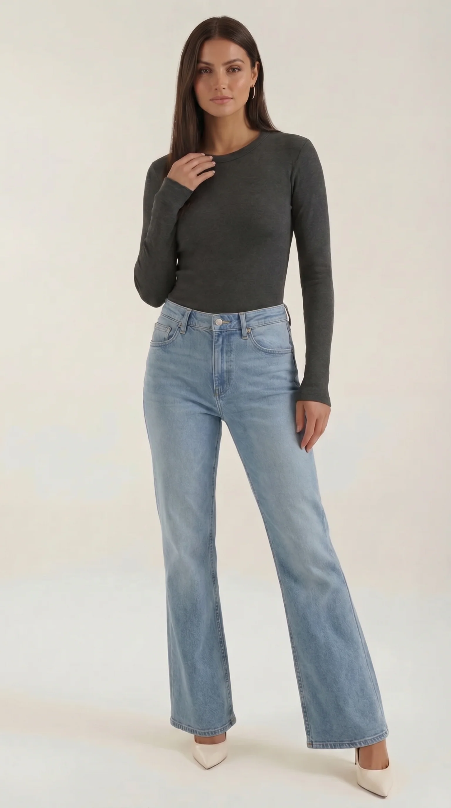 Langarmshirt mit gerippter Struktur