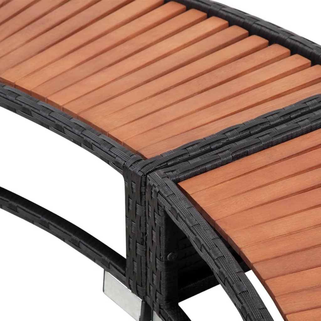 Hommdiy Umrandung mit Stauraum für Whirlpool Spa Schwimmbecken Poolumrandung Poly Rattan Schwarz Hartholz Rund Pulverbeschichteter Stahl Schwarz Schwimmbadwerbung, 41454110