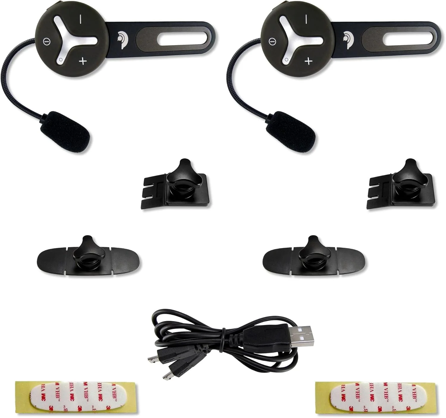 BuddyChat Duo (set van 2) Bluetooth Fiets Sport Ski Werk Intercom Helm Headset, Handsfree Portofoon, Intercomsysteem, DSP-ruisonderdrukking, bereik tot 1000m