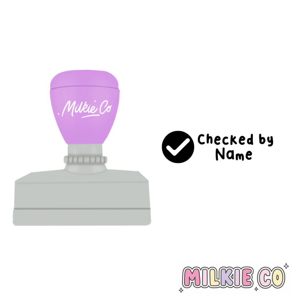 Rectangular: Modern 'Checked by' Stamp