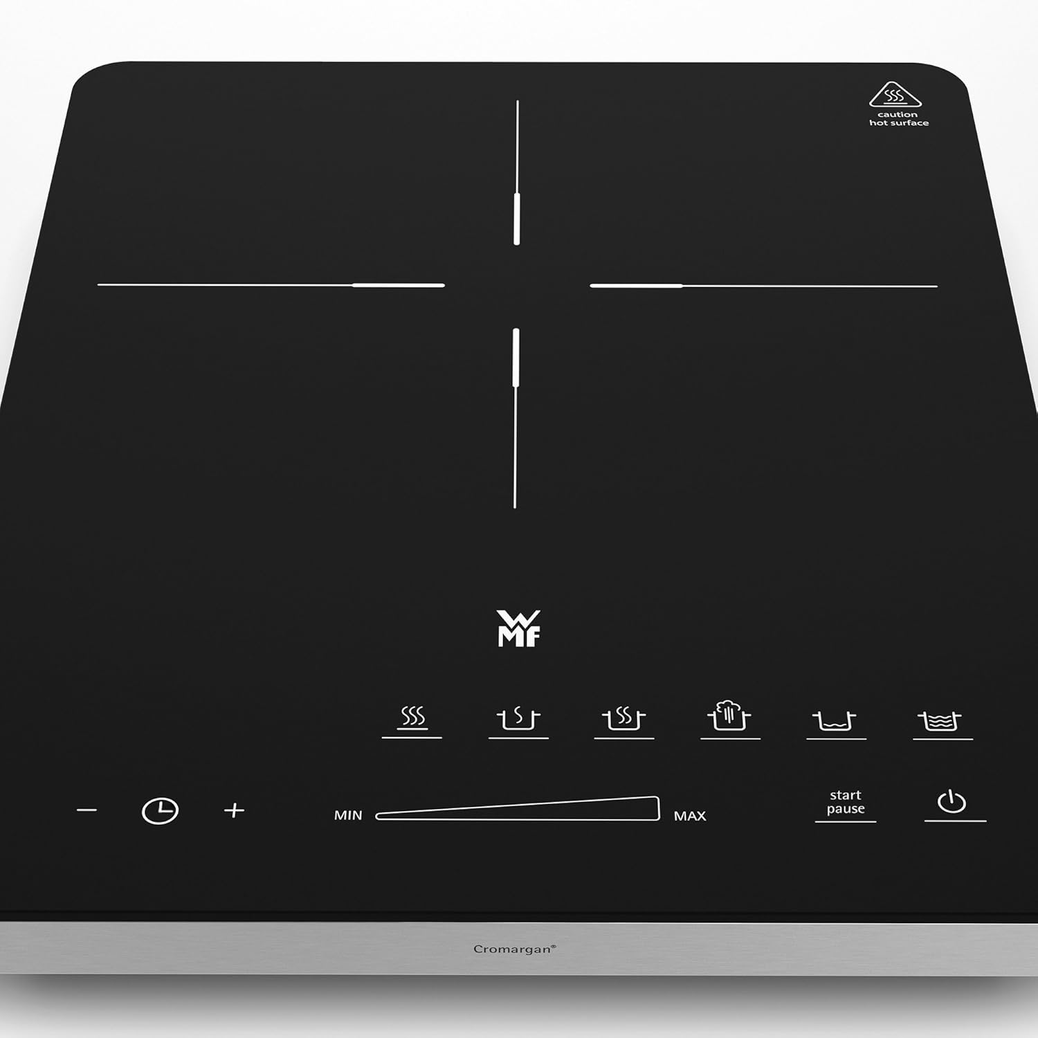 WMF Kult X Doppel- Induktionskochfeld 2 Platten, Kochplatte bis 28 cm, 2 Kochzonen, 8 Stufen, Topferkennung,Touch-Display, Glaskeramik, Timer-Funktion, 3500 W