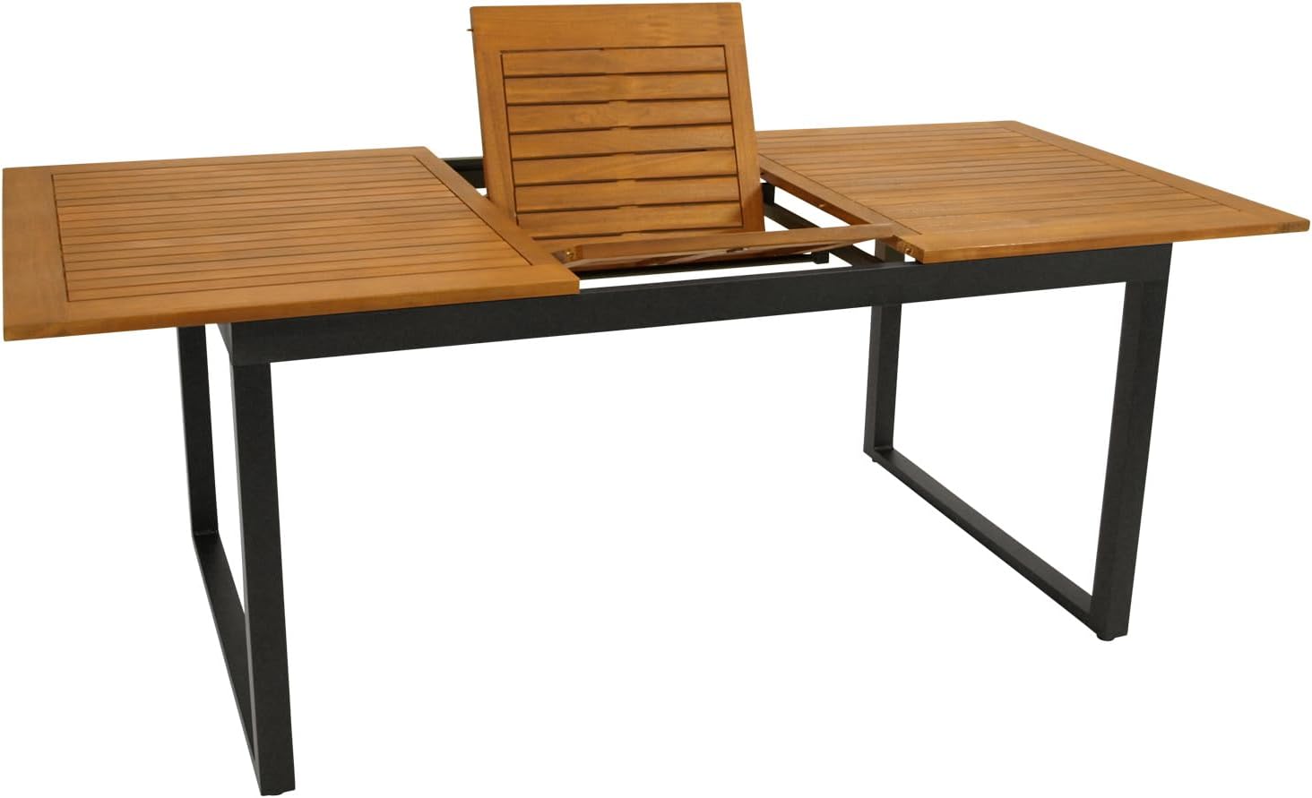 DEGAMO Ausziehtisch Gartentisch ausziehbar RIVELLO 150/200x90cm, Aluminium anthrazit + Akazienholz geölt, Outdoor, FSC®-Zertifiziert