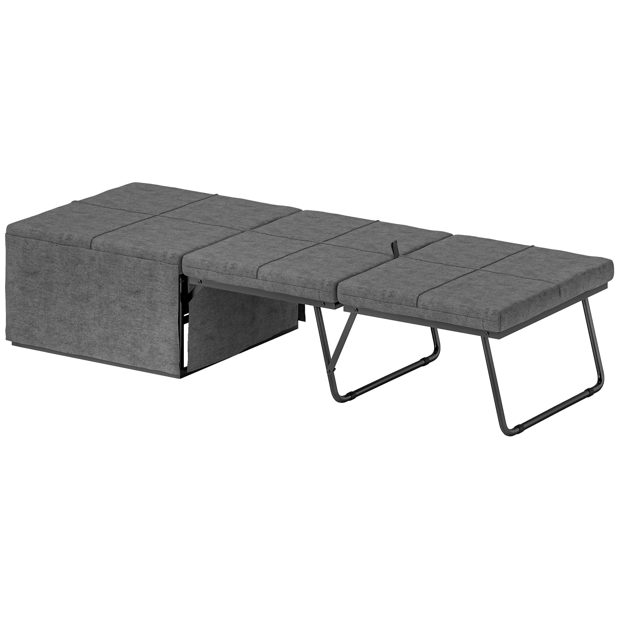 Opklapbaar Bed, met Matras en Stofhoes, 190 x 69 x 38,5 cm, Grijs