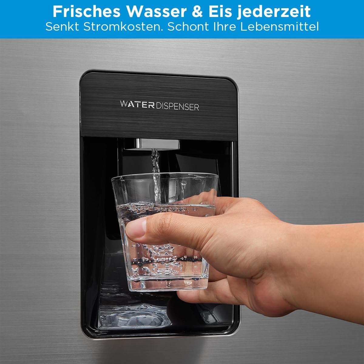 Midea Side by Side Kühlschrank MDRS710FGD46W, 553L XXL-Kapazität, Wasserspender, Inverter Kompressor, SuperCool & SuperFreeze, 360° Multi-Air Flow, No-Frost, 37dB Leise, Steel Gray