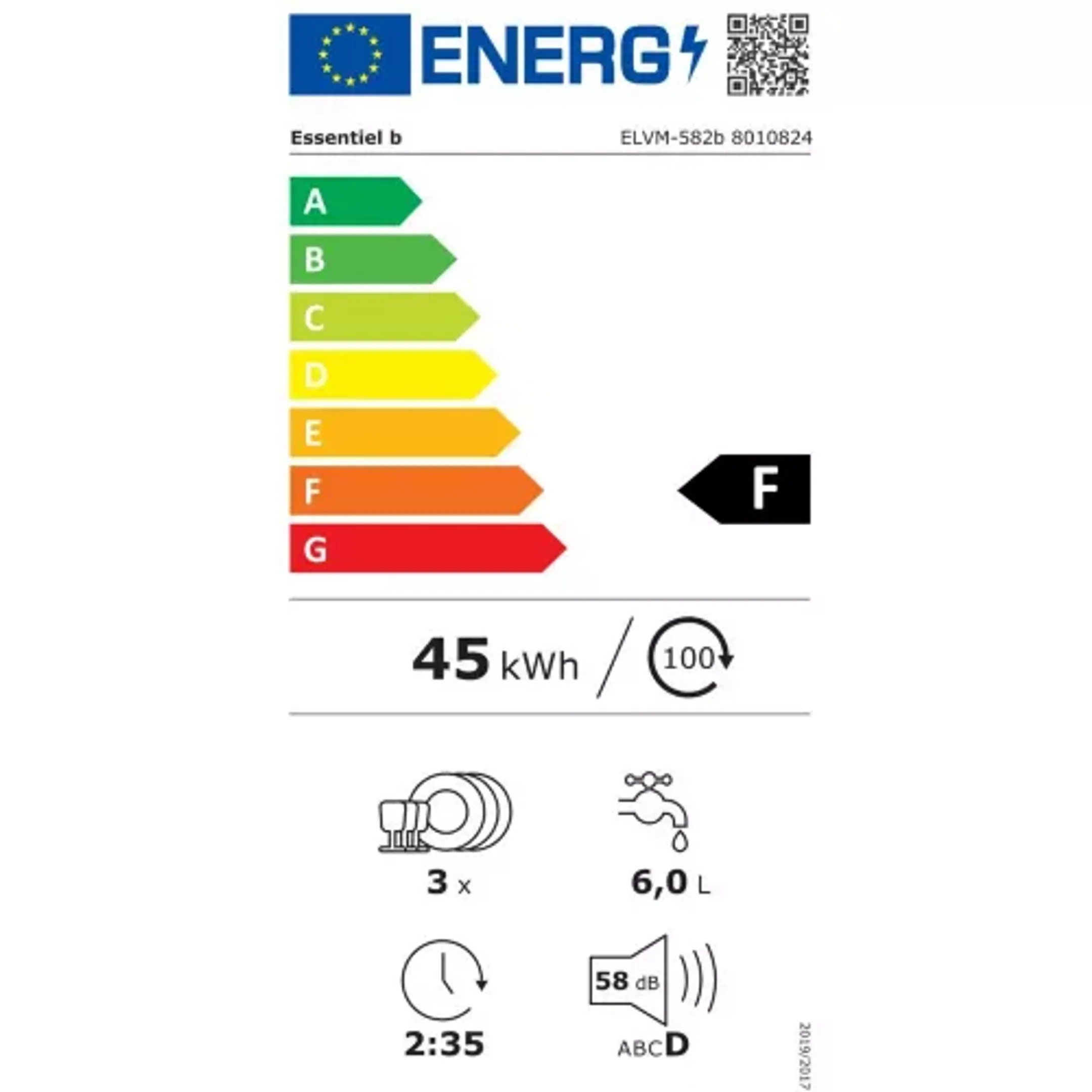 Essentiel-B Vaatwasser ELVM-582b